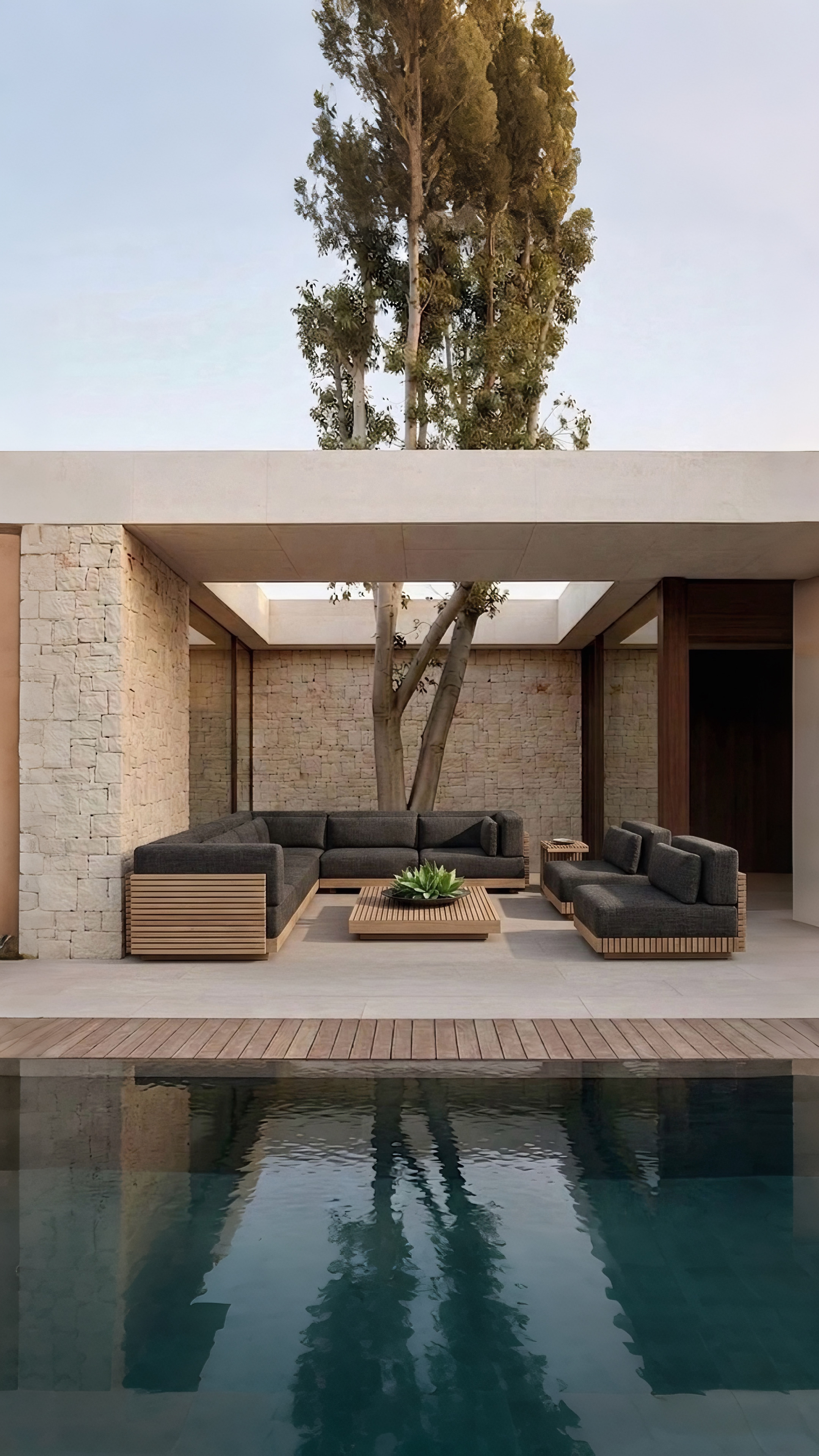 Premium outdoor furniture set on modern terrace in Sint Maarten