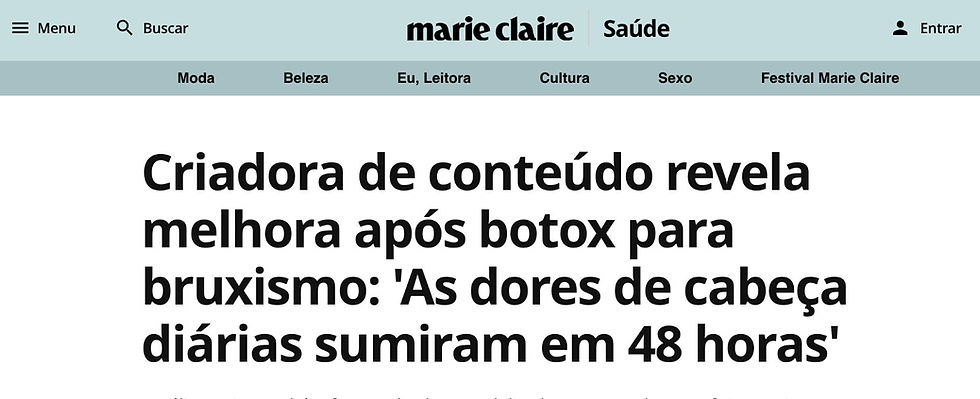 Botox para Bruxismo: O Alívio que Virou Notícia na Marie Claire
