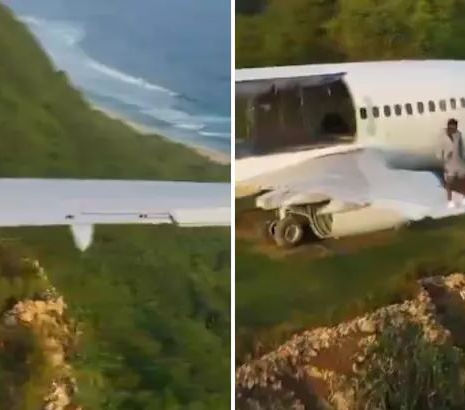 Bali photographer walks on aircraft’s wing on cliff’s edge. Heart just dropped, says Internet