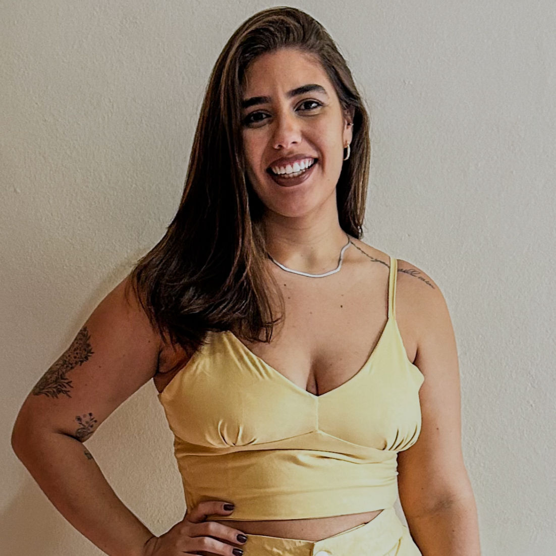 top cropped lastex Bia cor amarelo manteiga
