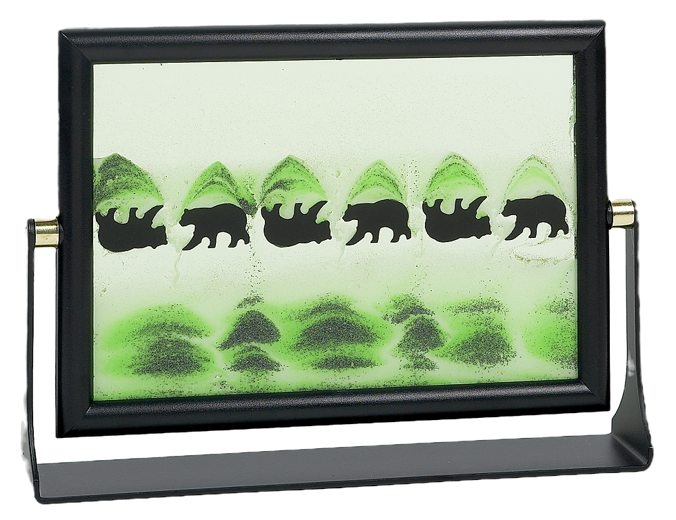 GI-623BG Glass sand picture with Bears