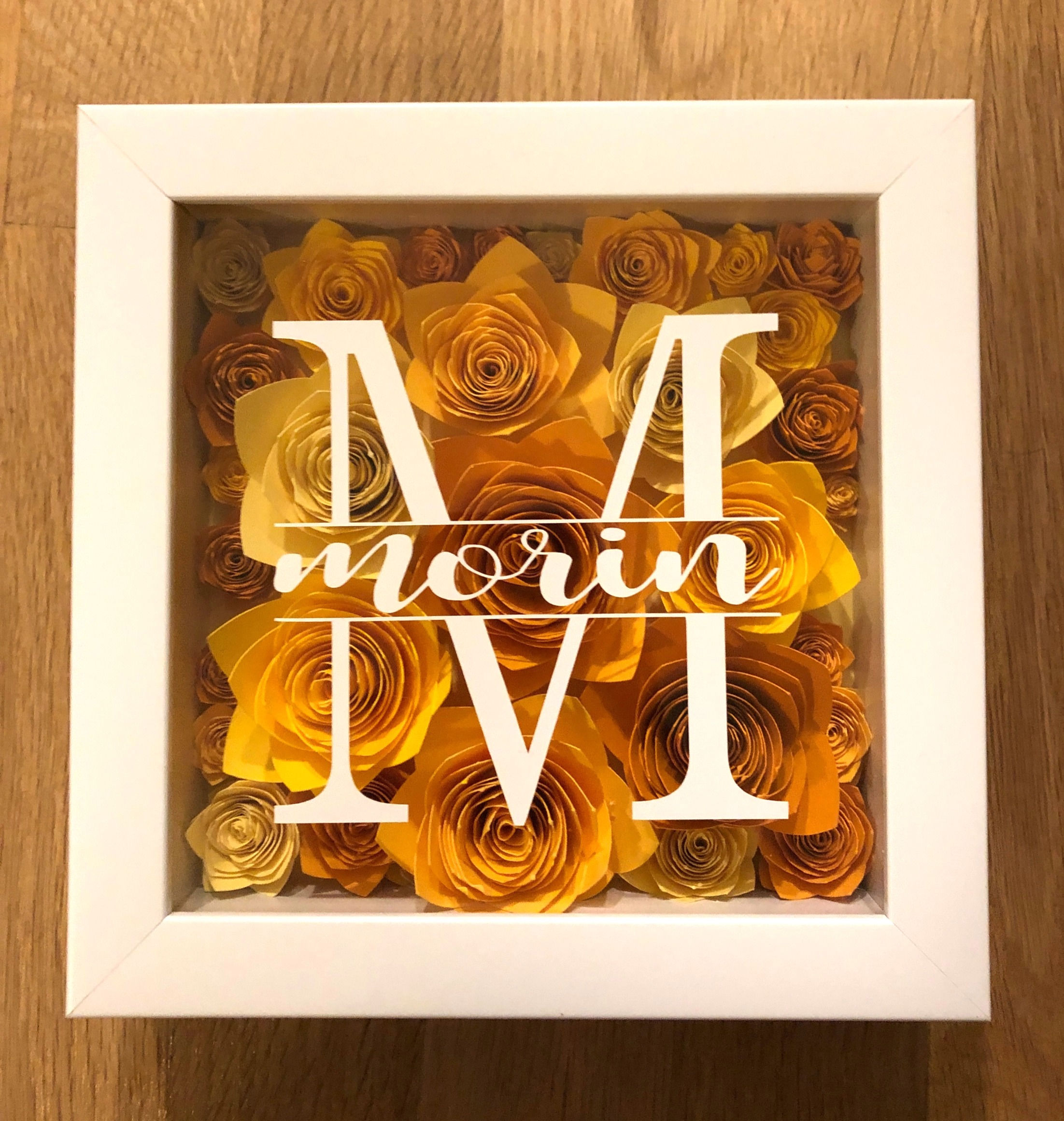 Monogrammed Flower Shadow Box