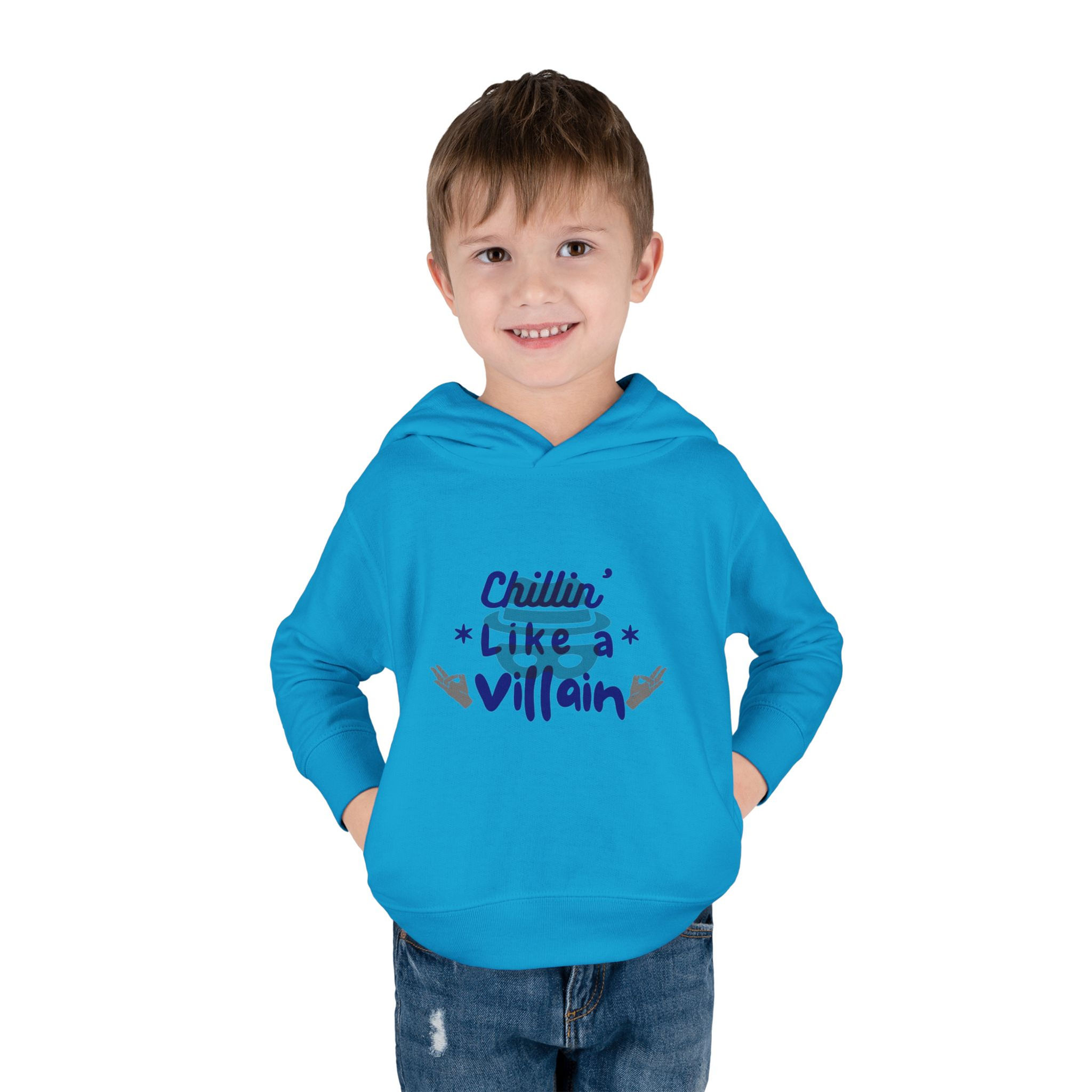 Toddler Fleece Hoodie - Chillin' Like a Villain, Cute Kid's Sweatshirt