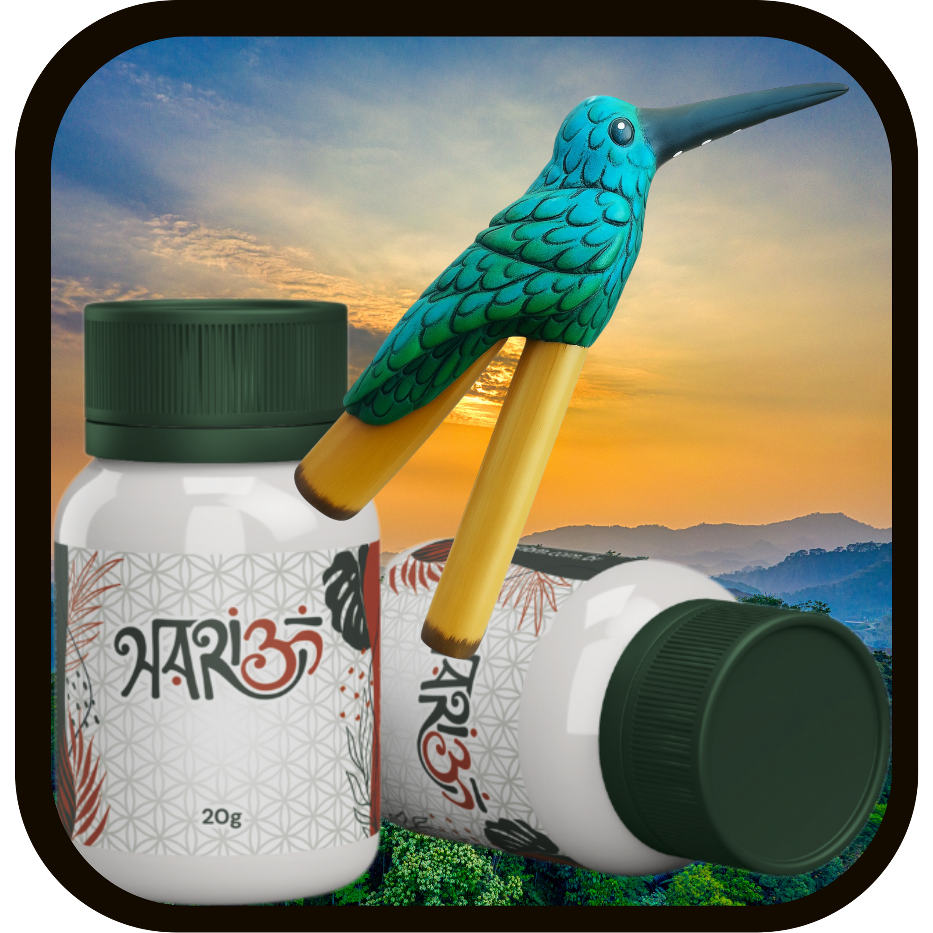 Kit 2 Potes de Rapé Indígena mais um Kuripe Beija Flor