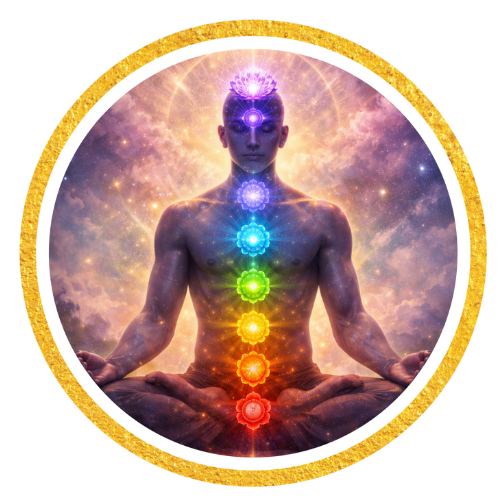 figura de um humano mostrando localização dos chackras