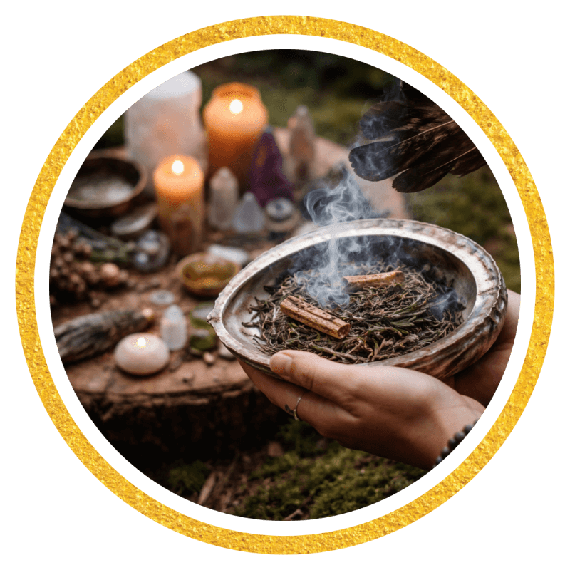 velas e produtos de defumação de proteção