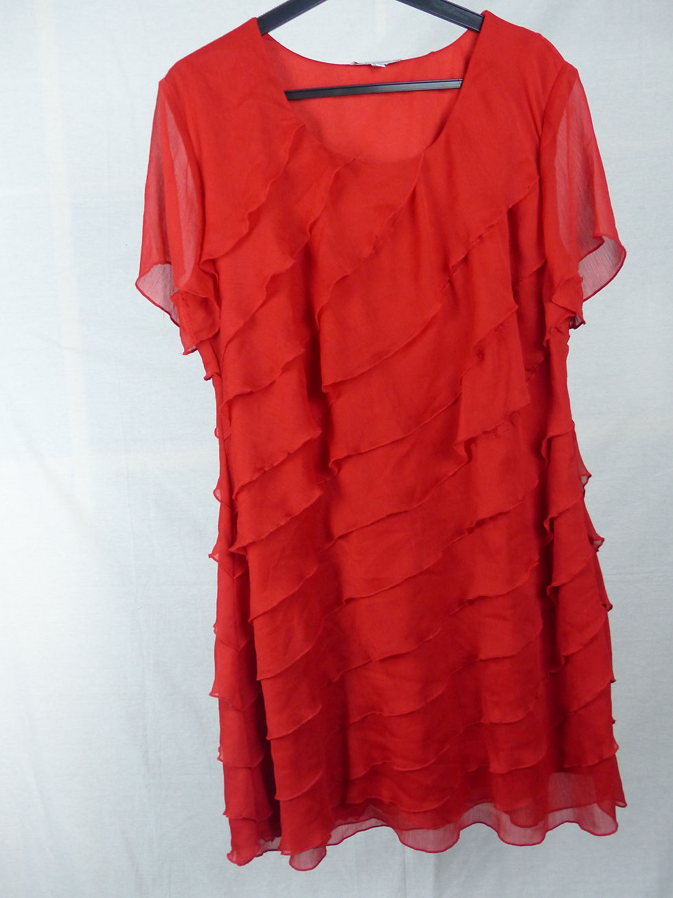 Robe rouge vollant manche courte SCOTTAGE