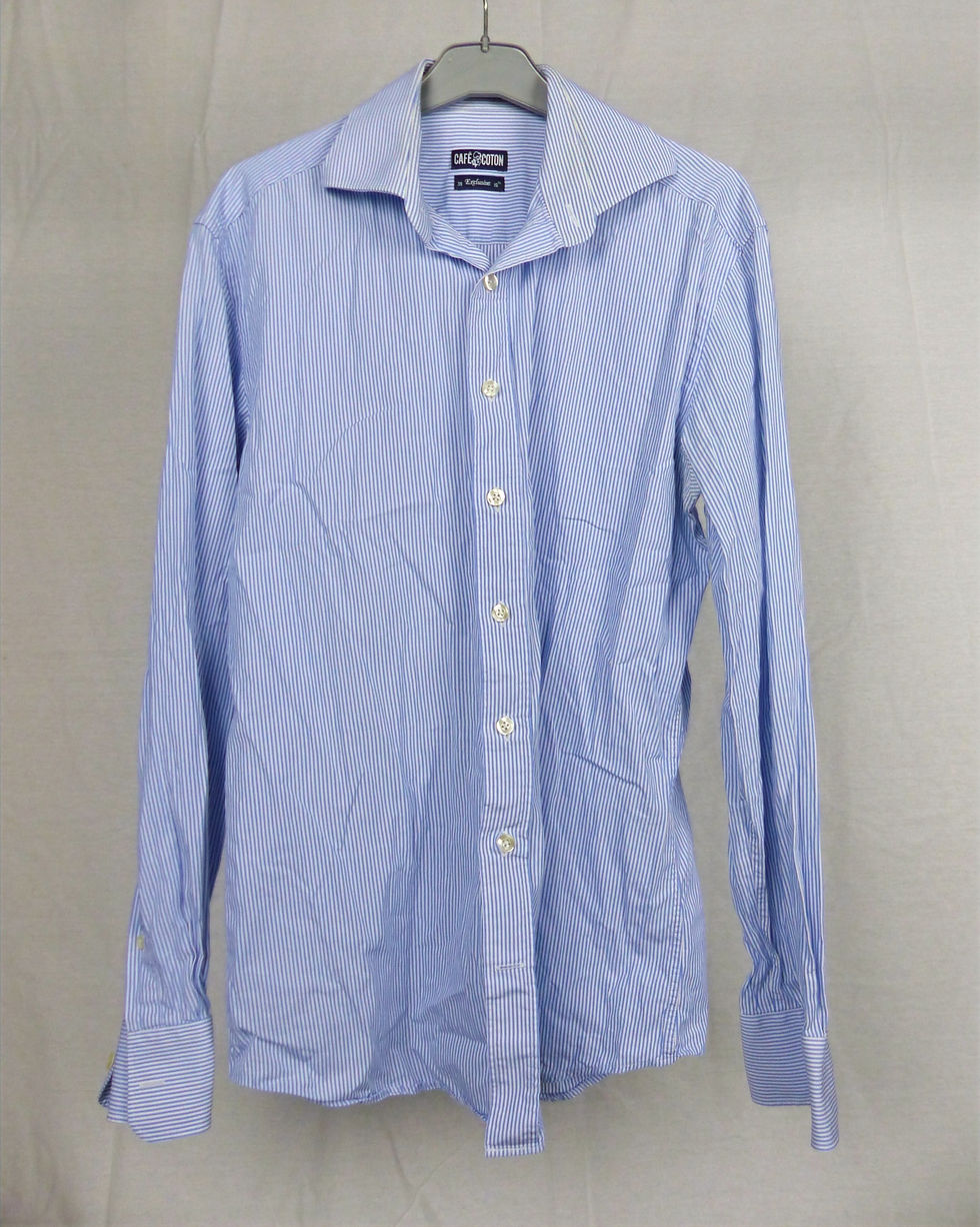 Chemise rayé bleu blanc CAF2E ET CONTON