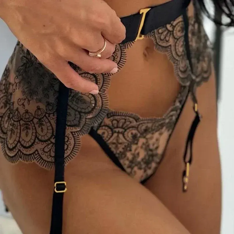 Thumbnail: Two-Piece Set G-String Transparent Lingeries