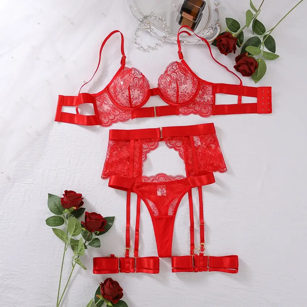 Thumbnail: Two-Piece Set G-String Transparent Lingeries