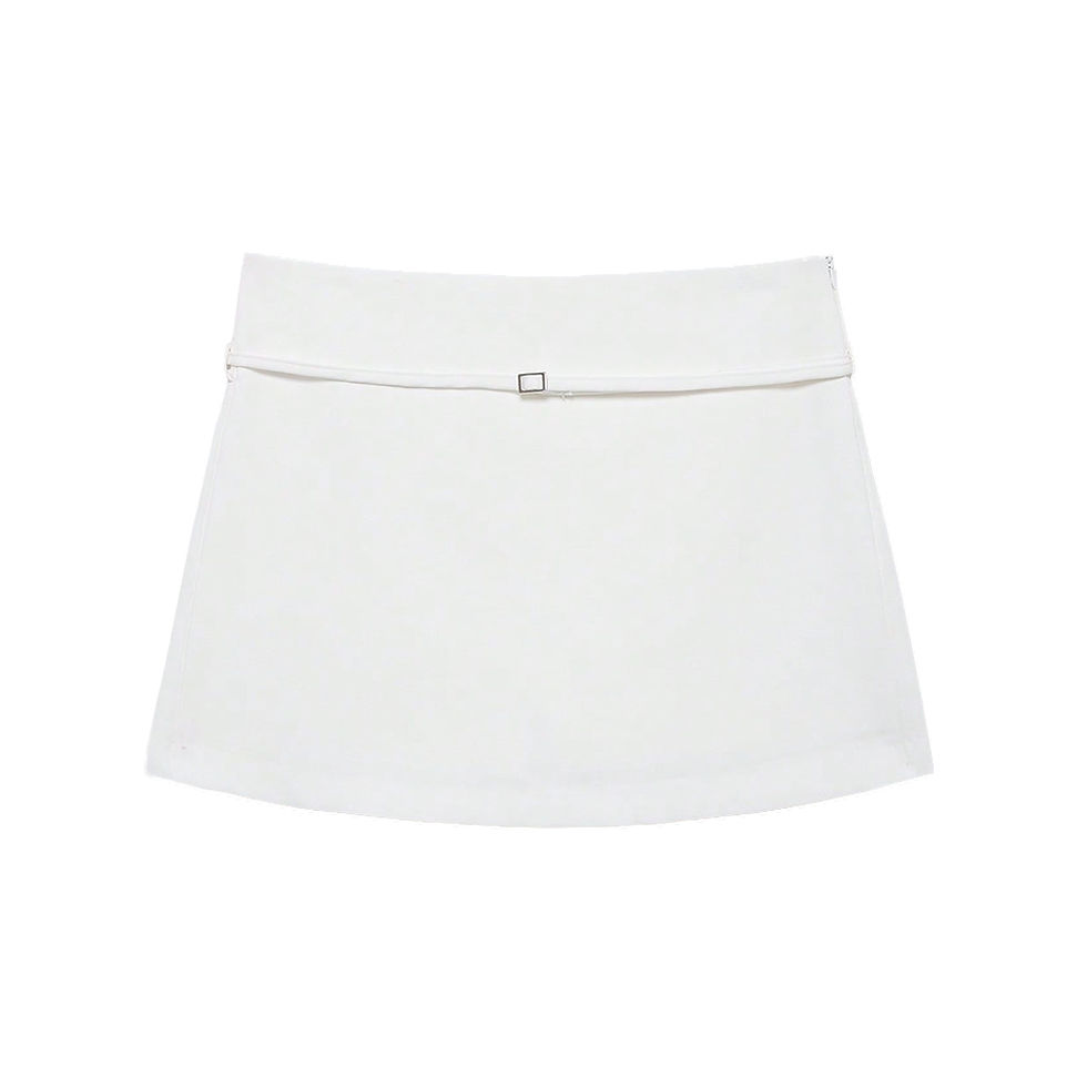 Thumbnail: Women's Solid Color Skort with Belt Side Zipper Casual Shorts Skirts Fashionable