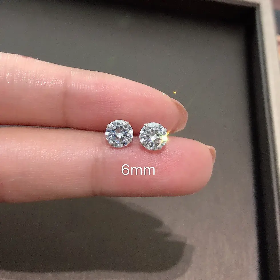 Thumbnail: 100% Real 925 Sterling Silver Jewelry Women Fashion Cute Tiny Clear Crystal CZ S