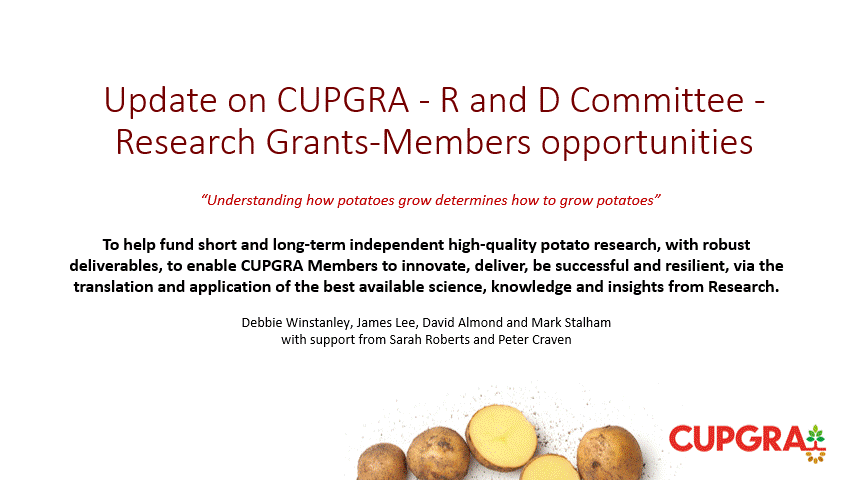 Update on CUPGRA R and D Committee