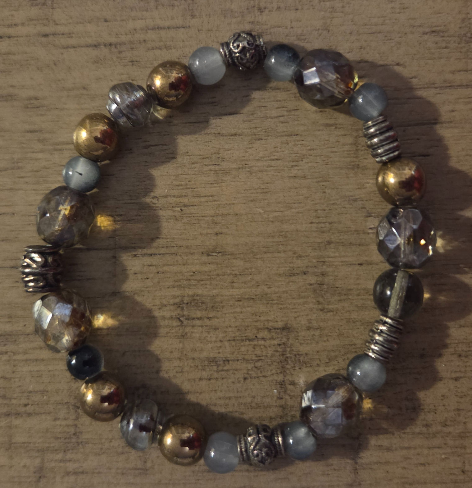 Smoky Aurora Glass Stretch Bracelet