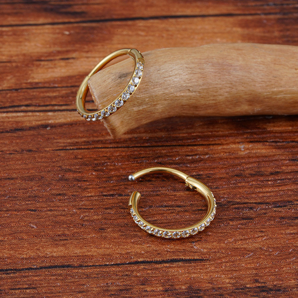 The Crystal Pave Clicker Hoop Ring
