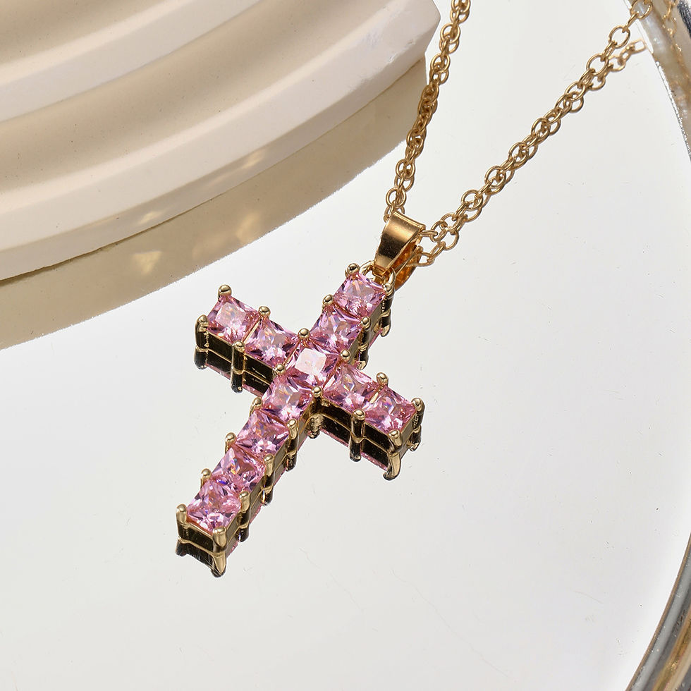 Thumbnail: The Soho Princess-Cut Iced Cross Pendant