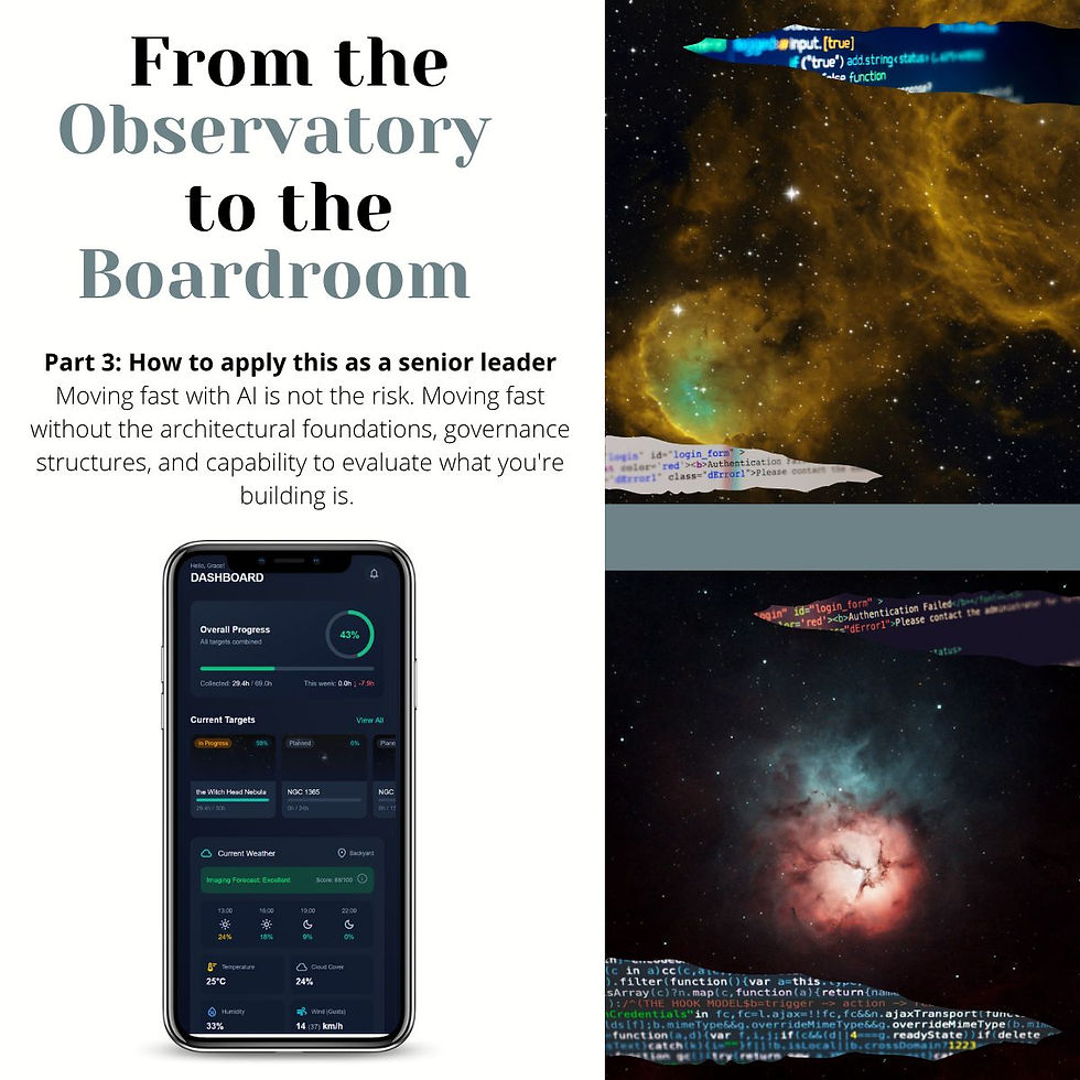 From the observatory to the boardroom: Part 3