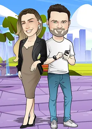 caricatura desenhada manualmente a partir de foto