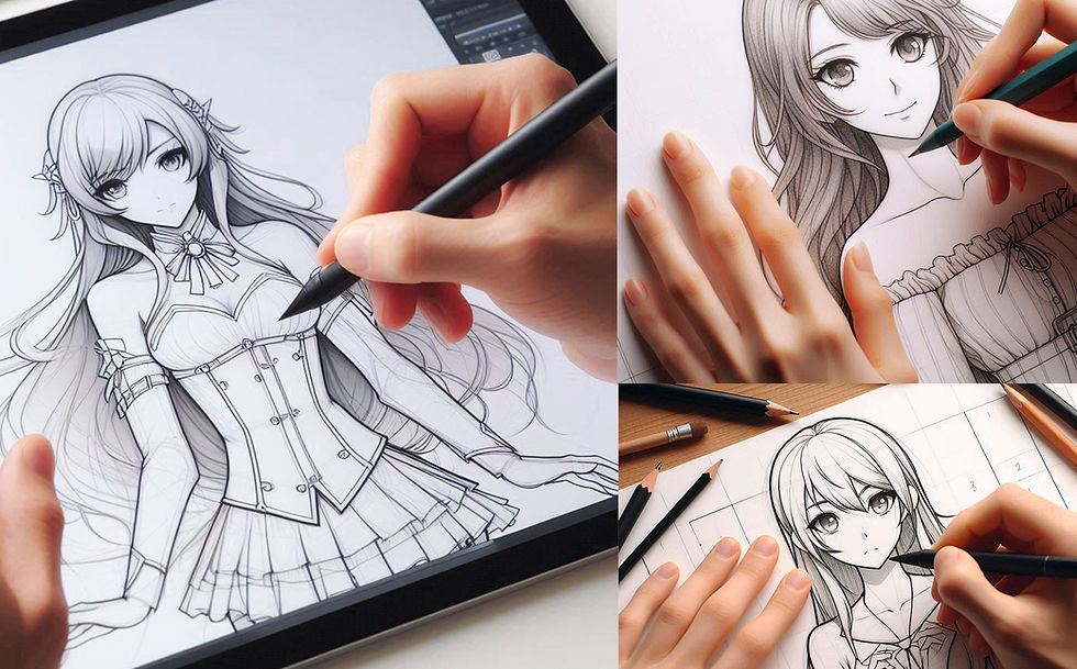 Curso de desenho de anime para crianças e iniciantes.