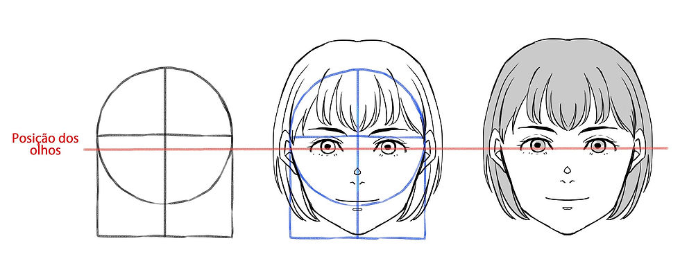 Passo a passo para desenhar anime feminino.
