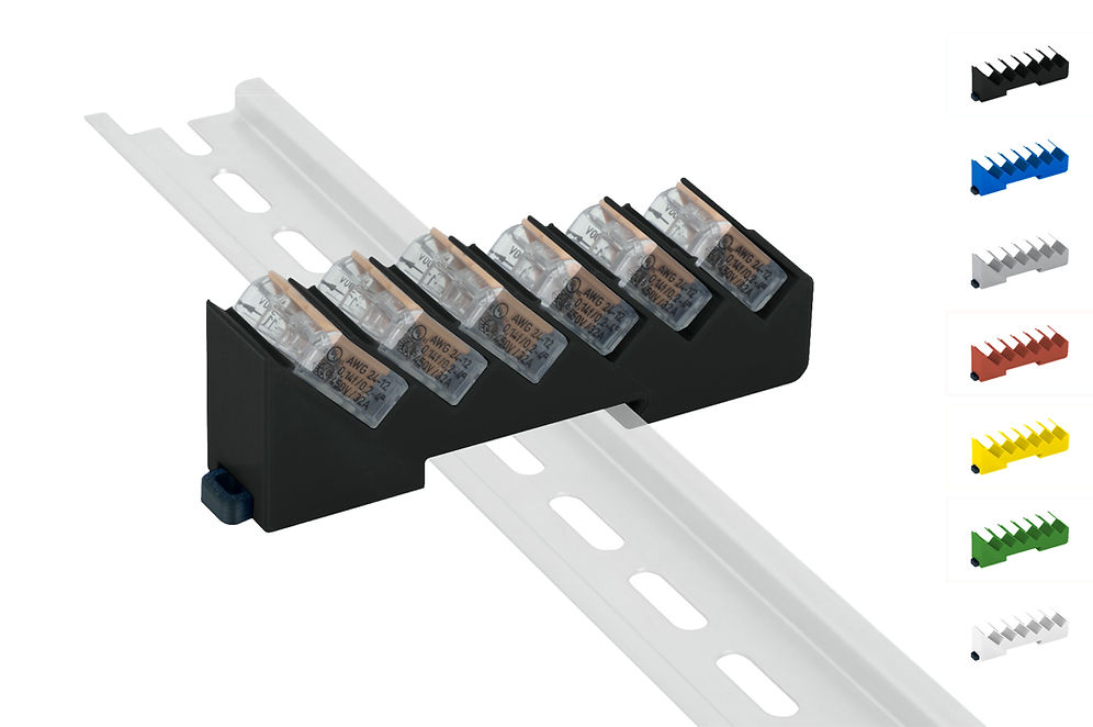 10 Stück DIN-Schienenhalterungen für Wago 221 Steckverbinder, 3D-gedruckt 10 Stück DIN-Schienenhalterungen für Wago 221 Steckverbinder, 3D-gedruckt
