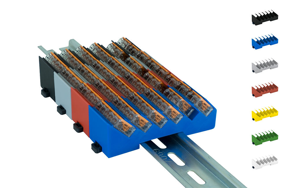 Miniaturbild: Hutschienenhalter für 6x Wago Klemmen (221-412/413/415)