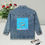 ภาพขนาดย่อ: Wake Me When We Land Denim Jacket – Indigo Hmong Tribal Bomber Style