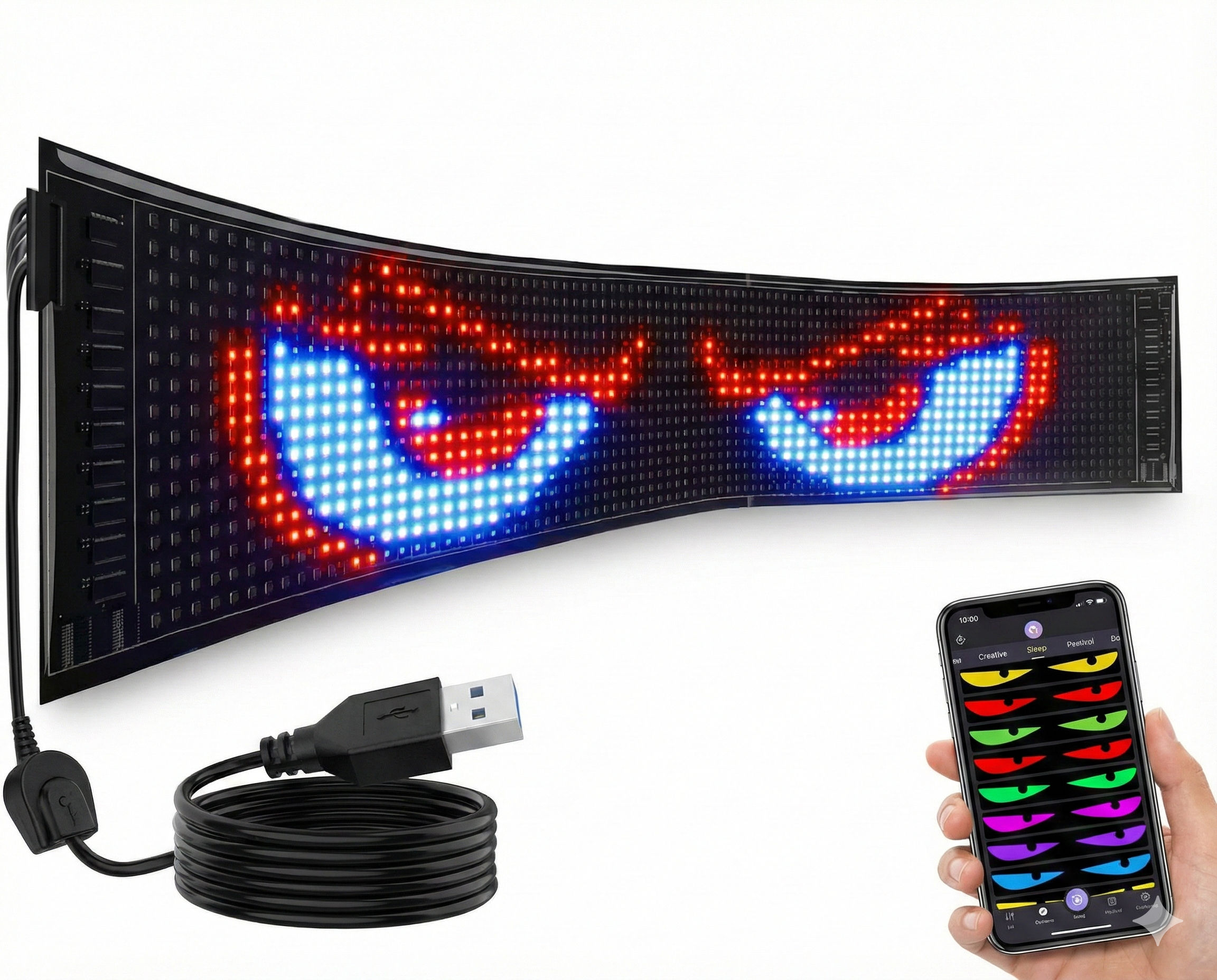 Painel de Led Flexível Colorido e com Desenhos