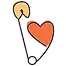 Herz-Anstecknadel: Liebe und Fürsorge