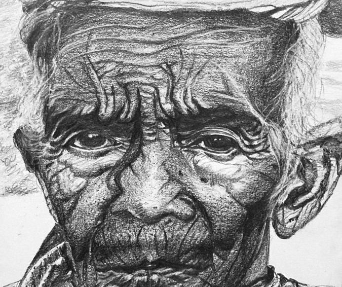Pencil Shading -Old tribal Lady