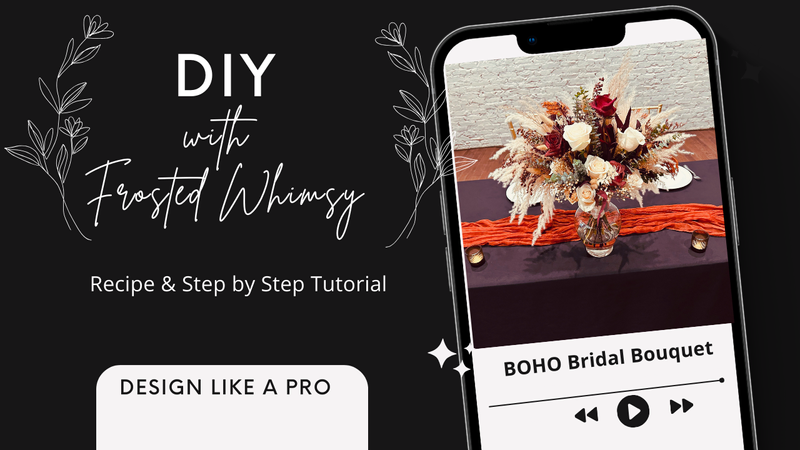 diy video tutorial of a women teaching how to put together a boho bridal bouquet
