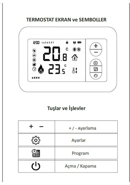 Küçük resim: Rcon Rc 305S Kablosuz 7/24 Haftalık Programlı Oda Termostatı