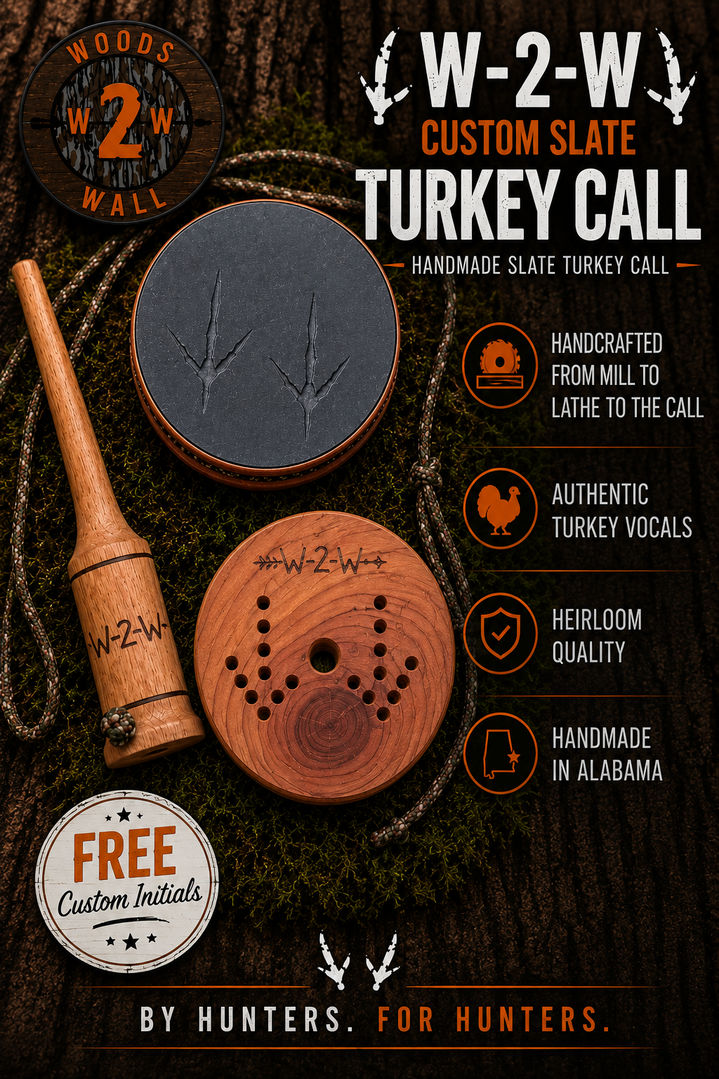 W-2-W Custom Turkey Slate Call