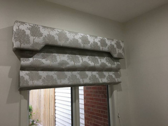 Pelmet with Roman Blinds