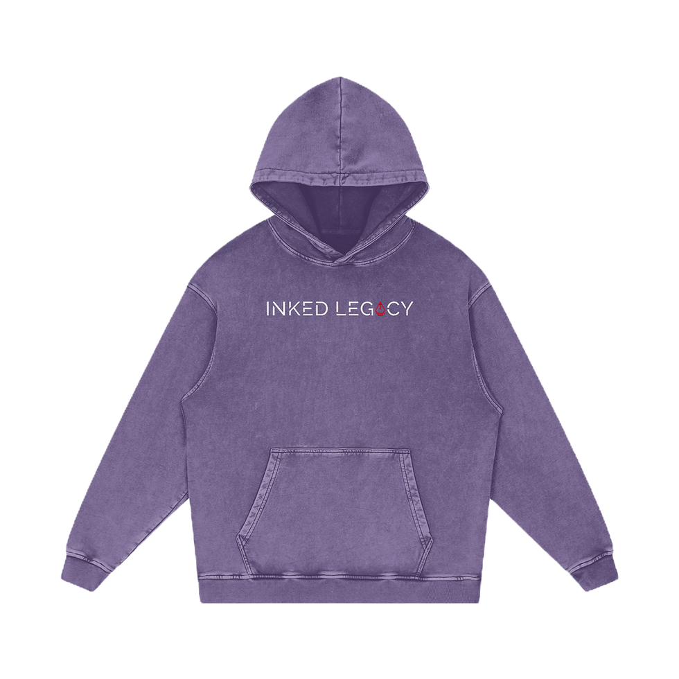 Inked Legacy Acid Washed Hoodie Purple