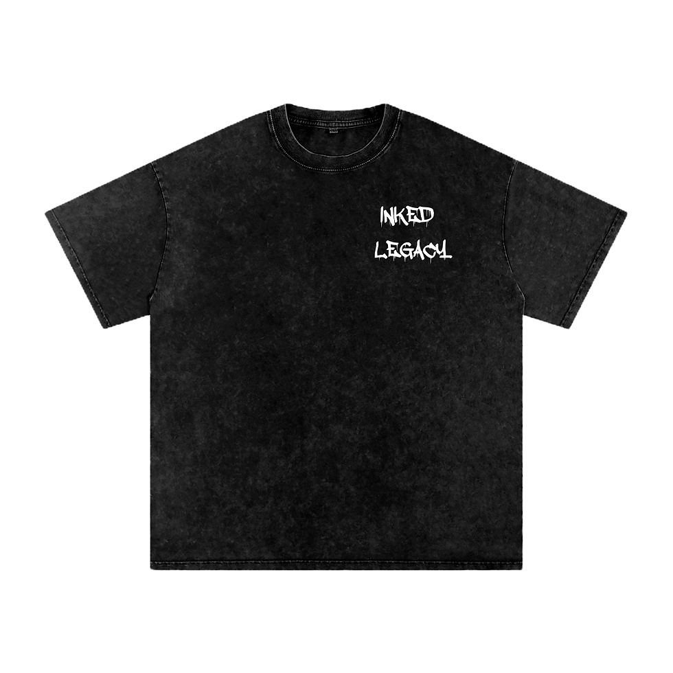 Inked Legacy Acid Washed T-Shirt black