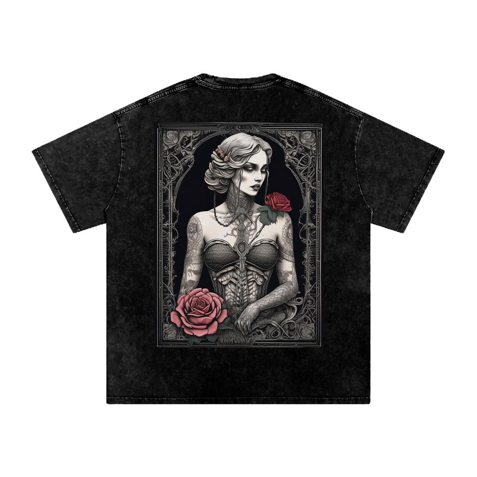 Inked Legacy Gothic Acid Washed T-Shirt