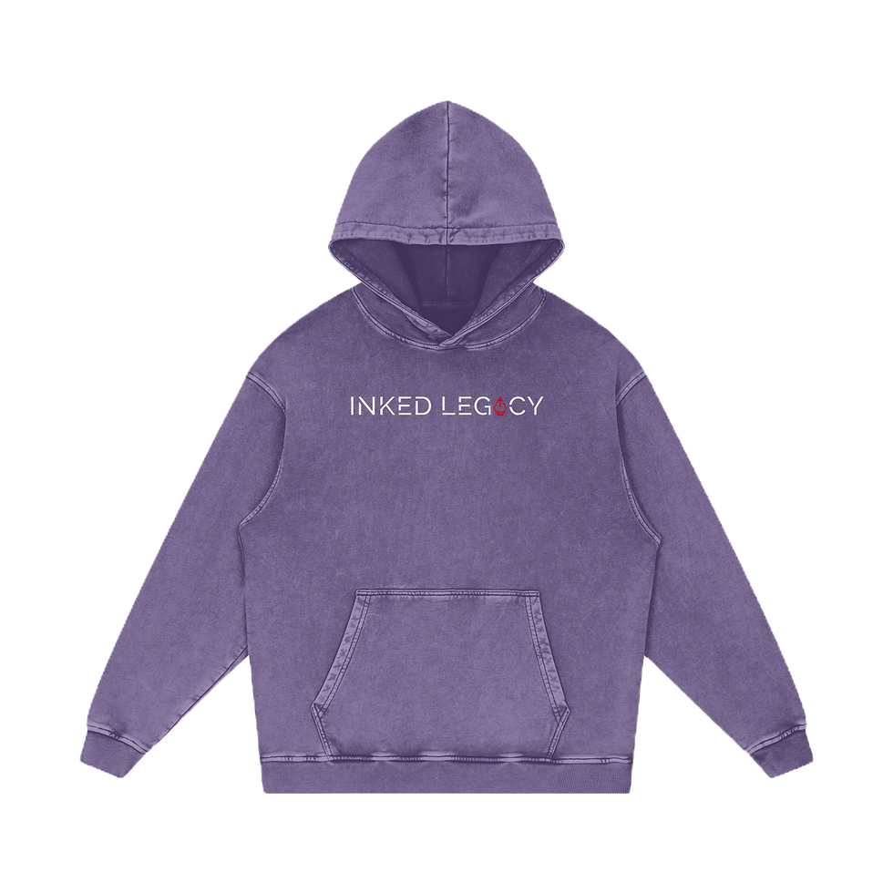 Inked Legacy acid Washed hoodie Purple