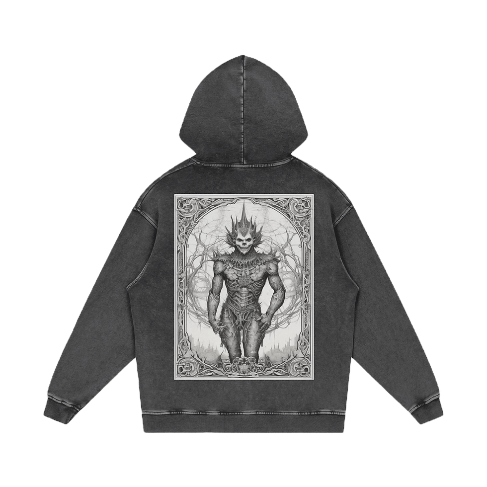 Inked Legacy Demon Acid Washed Oversized Hoodie