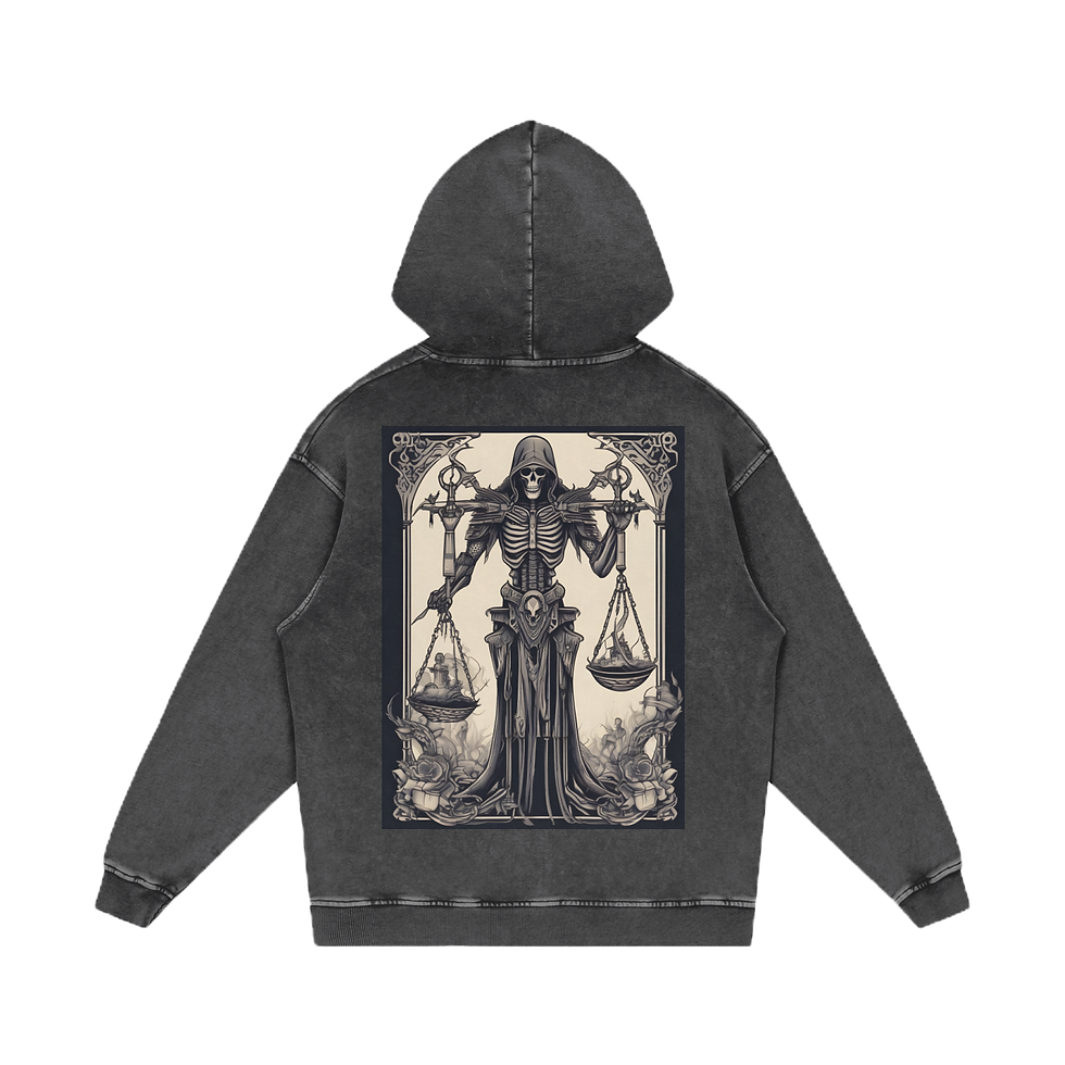 Inked Legacy Justice Acid Washed Oversized Hoodie