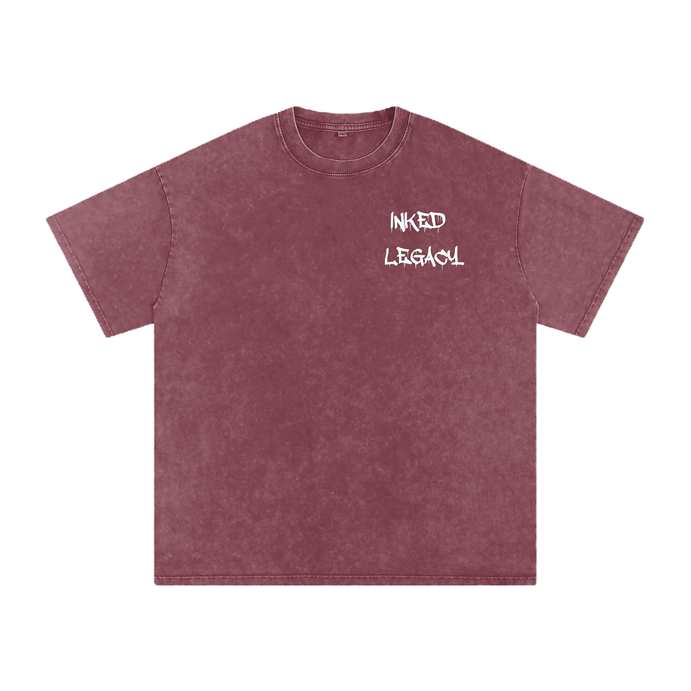 Inked Legacy Mushroom Acid Washed T-Shirt