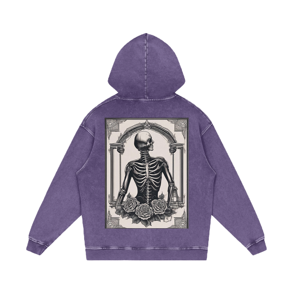 Inked Legacy Skelton Acid Washed Hoodie