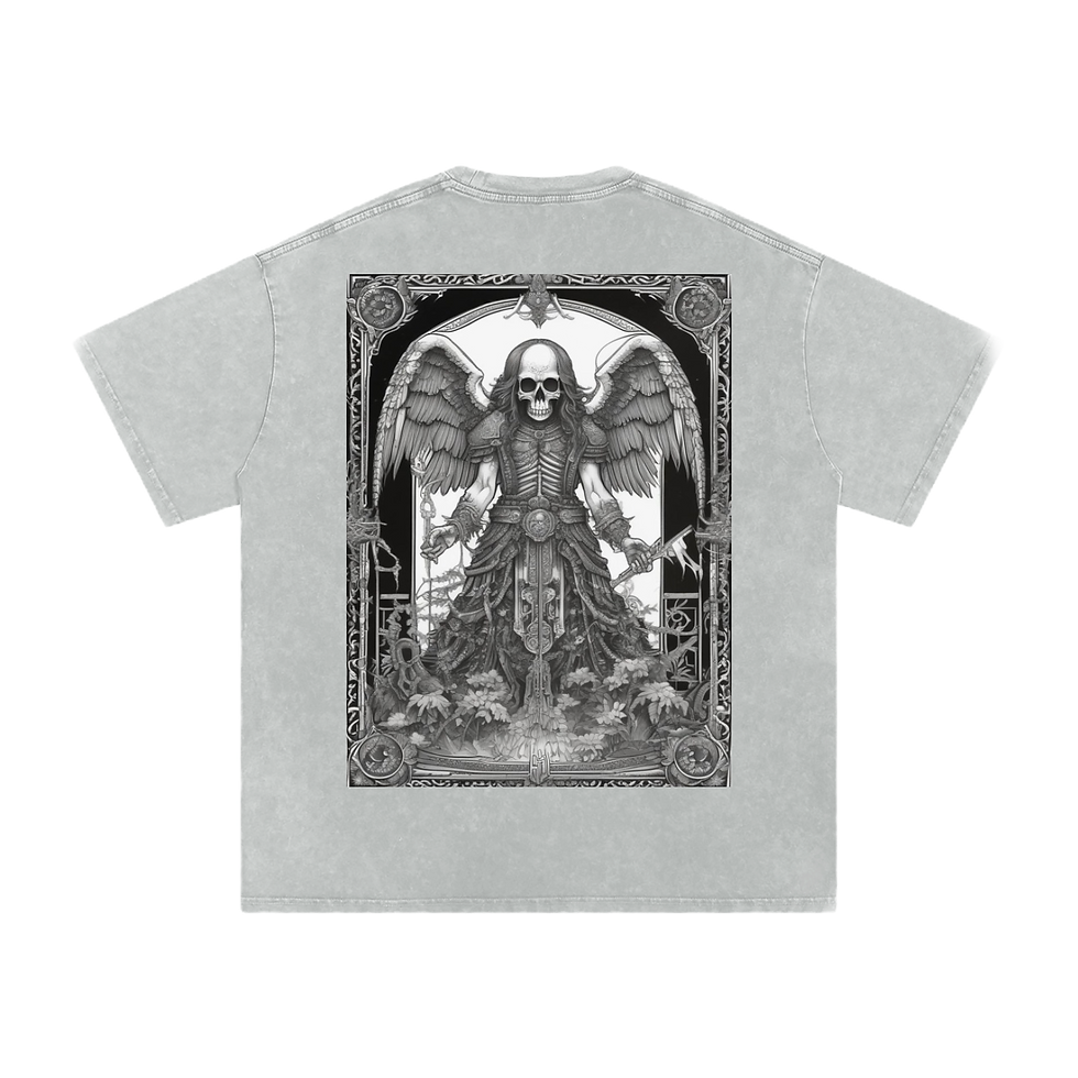 Inked Legacy Guardian Angel Acid Washed T-Shirt