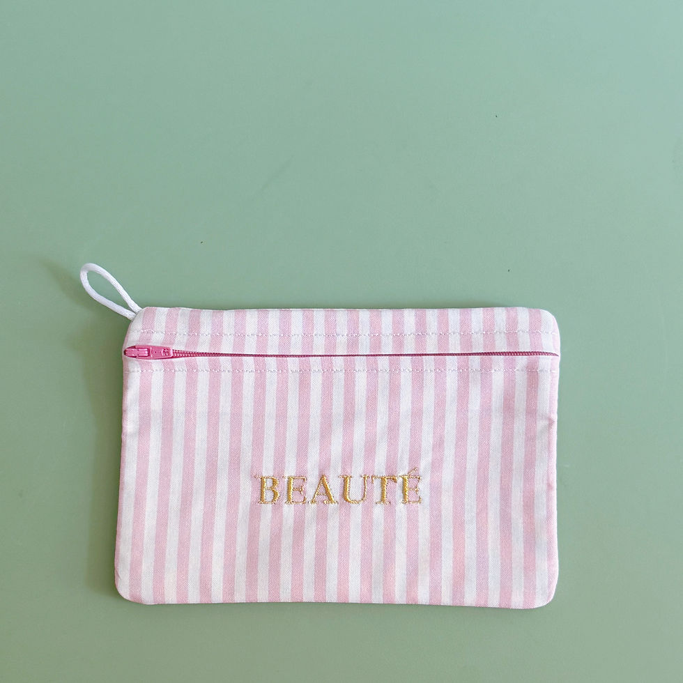 Kosmetik Necessaire Streifen rosa Atelier S&R