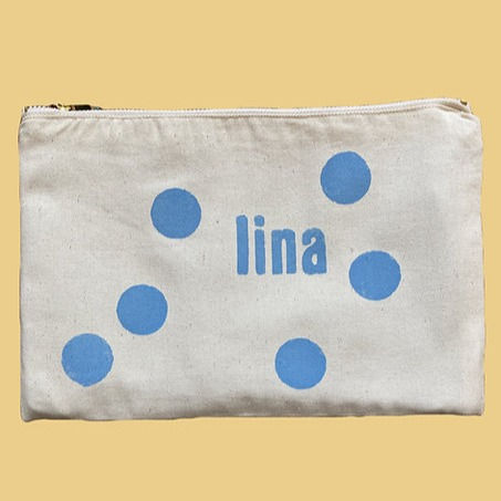 Punkte Necessaire hellblau von Francis Ebet