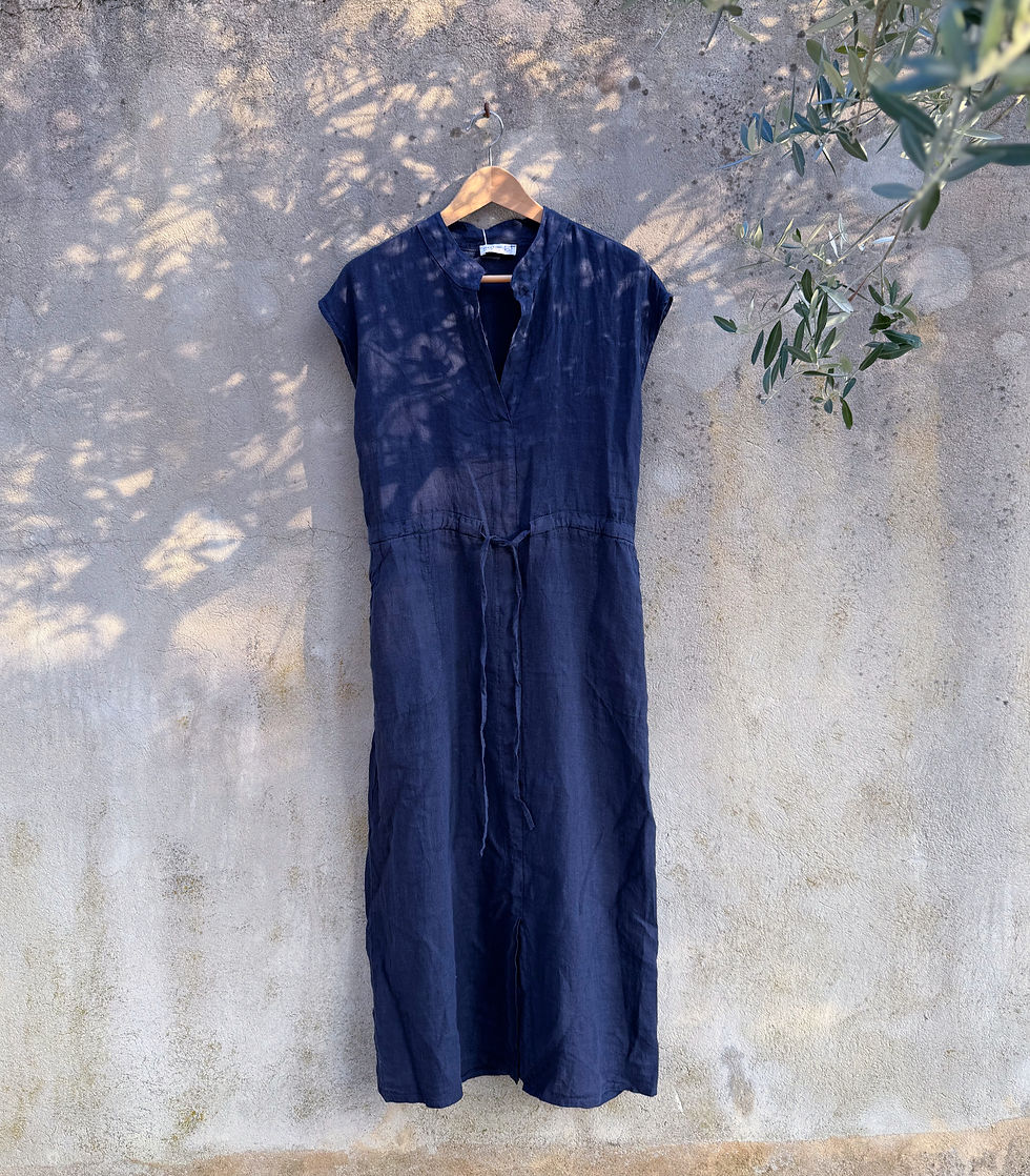 Leinenkleid Navy One Size