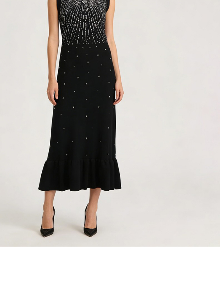 Ankle-Length Trumpet Mermaid Dress, Slim Fit, Diamonds Decoration, Polyester for The Refined Trumpet Silhouette - view 2