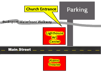 close-up map of The Bridge Church location