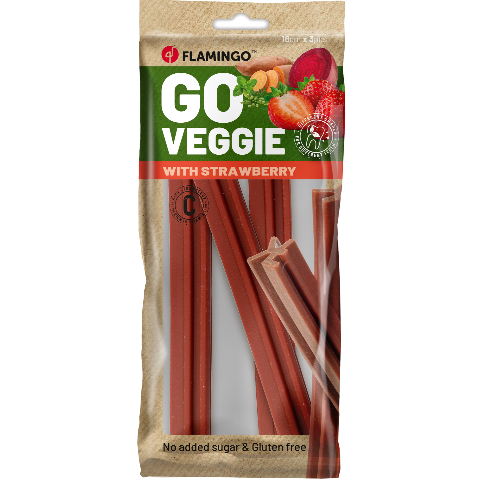 Friandises Veggie Bâton avec fraise Rouge