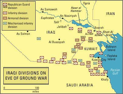 Gulf War Iraqi positions pre-invasion source pbs.org